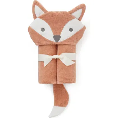 Elegant Baby Terry Velour Hooded Fox Towel In Orange