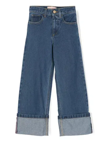 Elisabetta Franchi La Mia Bambina Kids' Cotton Jeans In Blue