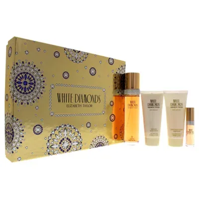 Elizabeth Taylor White Diamonds By  For Women - 4 Pc Gift Set 3.3oz Edt Spray, 3.3oz Gentle Moisturiz