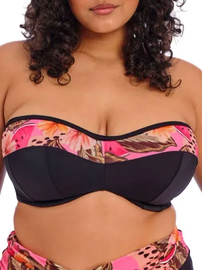 Elomi Plus Size Cabana Nights Bandeau Bikini Top In Multi