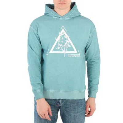 Emporio Armani Blue Graphic Print Hooded Sweatshirt