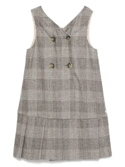 Emporio Armani Kids' Checked Dress In Neutrals