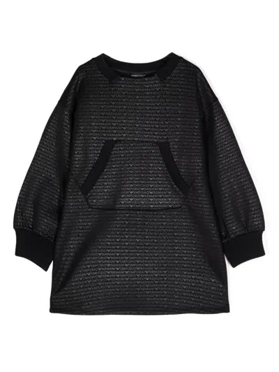 Emporio Armani Kids' Logo Dress In Black