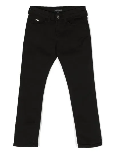 Emporio Armani Kids' Slim-fit Trousers In Black