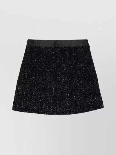 Emporio Armani Textured Lurex Skirt Sequin Embellishment In Black