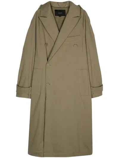 Entire Studios Double-breasted Trench Coat In Green