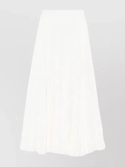 Ermanno Scervino Knee Length Pleated Skirt With Elastic Waistband In White