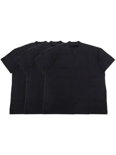 Essentials V-neck T-shirt (set Of 3) In 黑色