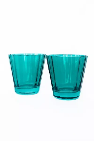 Estelle Colored Glass Sunday Low Ball Glass Set In Blue