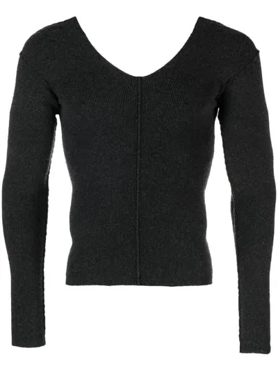 Extreme Cashmere No.146 V-neck Cashmere Jumper In Grau