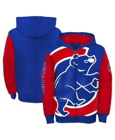 Fanatics Kids' Big Boys  Royal, Red Chicago Cubs Postcard Full-zip Hoodie Jacket In Royal,red