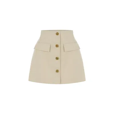 Feel The Lotus Women's Cara Beige Mini Skirt