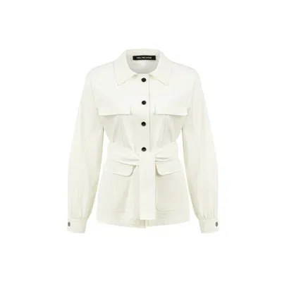 Feel The Lotus Women's Maia Safari Jacket In White