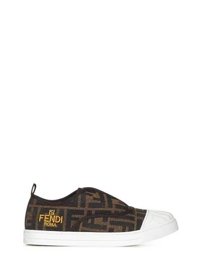 Fendi Kids' Sneaker In Brown