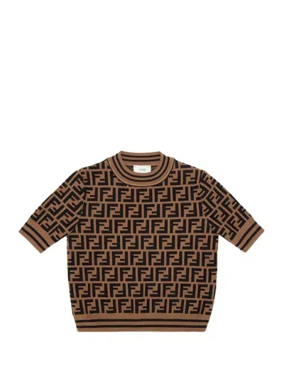 Fendi Kids T-shirts And Polos Brown