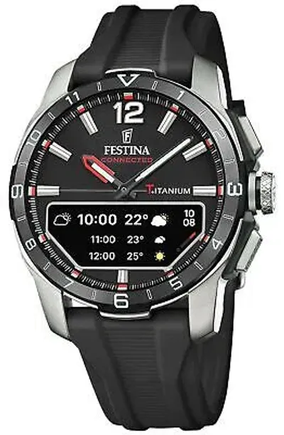 Pre-owned Festina Connected D Hybrid Smartwatch (44mm) Black Integrated Digital F23000/4