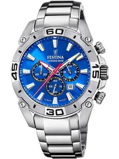 Pre-owned Festina F20543/2 Bike Chronograph Mens Watch 45mm 10atm