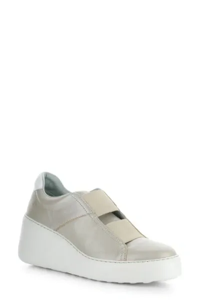 Fly London Dito Platform Wedge Sneaker In Silver Metalic