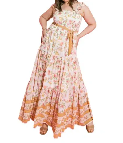 Flying Tomato Springtime Woven Maxi Dress - (plus) In Multi In Beige