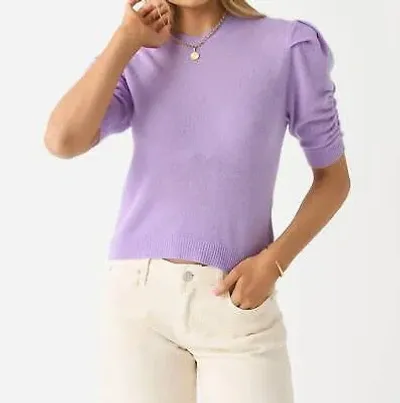 Pre-owned Frame Ruched Sleeve Cashmere Sweater In Lilac - Size L In Purple