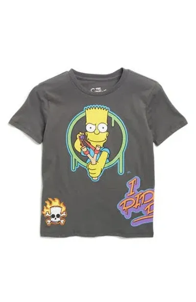 Freeze Kids' The Simpsons Neon Patch T-shirt In Charcoal