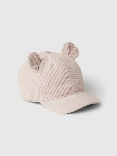 Gap Babies' Toddler Corduroy Bear Baseball Hat In Dull Rose Pink