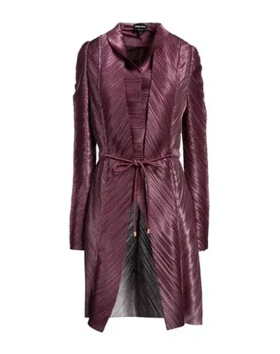 Giorgio Armani Woman Overcoat & Trench Coat Mauve Size 10 Polyester In Purple