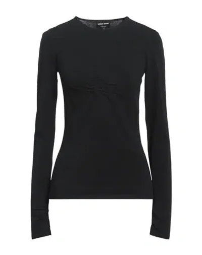 Giorgio Armani Woman Sweater Black Size 10 Viscose, Polyester, Polyamide, Elastane