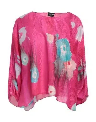 Giorgio Armani Woman Top Fuchsia Size 10 Silk In Pink