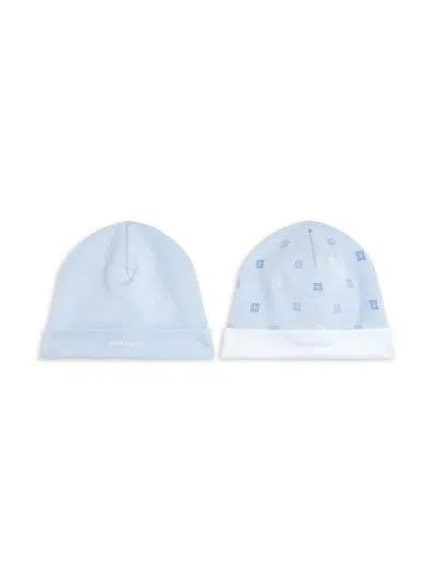 Givenchy Babies' 4g-print Beanie Set In Blue