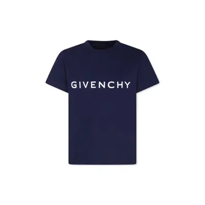 Givenchy Bleu T-shirt For Kids With Logo In Blue