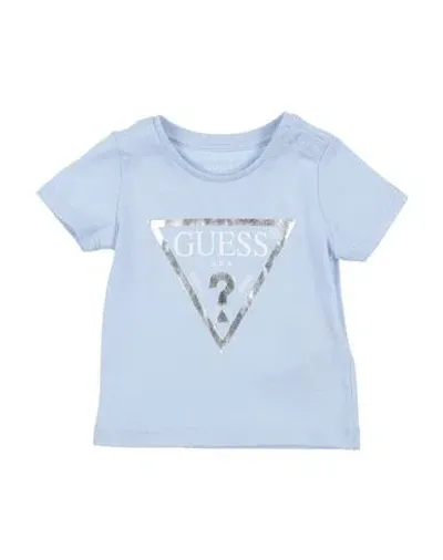 Guess Babies'  Newborn Girl T-shirt Sky Blue Size 3 Organic Cotton