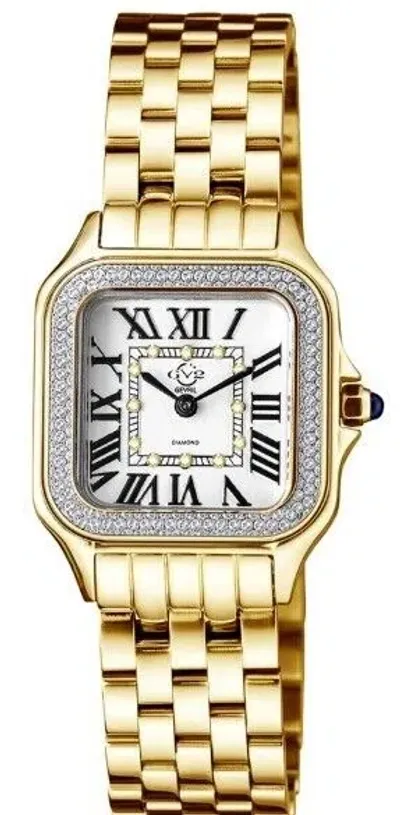 Pre-owned Gv2 By Gevril 12112b Milan Swiss Quartz Gold-tone Diamond Accent Women's Watch