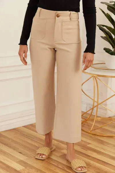 Hailey & Co Super Stretch Knit Pant In Taupe In Beige