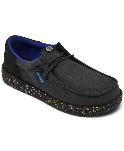 Hey Dude Little Kids Wally Funk Splatter Casual Moccasin Sneakers From Finish Line In Black