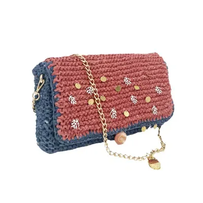 Hilo De Mar Women's Pink / Purple La Toja Hand Knitted Bag With Charms - Coral & Blue In Pink/purple