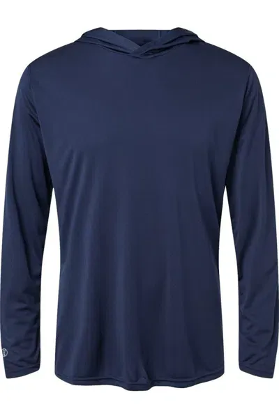 Holloway Momentum Hooded Long Sleeve T-shirt In Blue