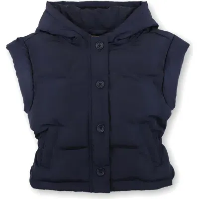 Hope & Henry Girls' Hooded Puffer Vest, Kids In Navy