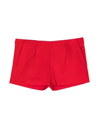 Hucklebones London Kids' Pleat-detail Tailored Shorts In Red