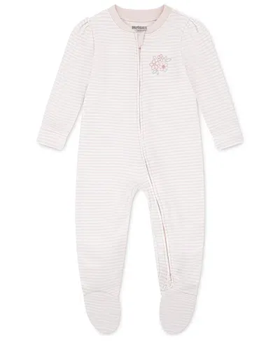 Huggies Baby Girls Organic Cotton Sleep Play Zip Footed Coverall In  Crystal Pink