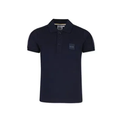 Hugo Boss Kids' Blue Polo Shirt For Boy With Logo