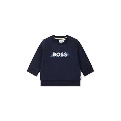 Hugo Boss Blue Sweatshirt For Baby Boy With Logo