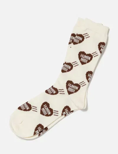 Human Made Heart Socks In Brown