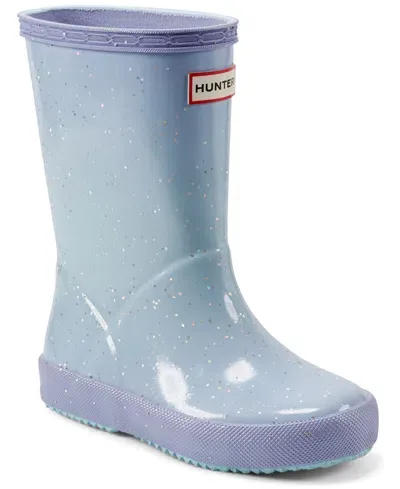 Hunter Babies' Toddler Girls' Original First Classic Giant Glitter Rain Boots From Finish Line In Blue Glitter