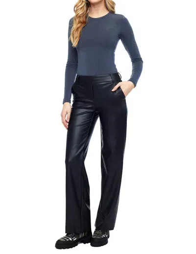 I Love Tyler Madison Yaelle Vegan Soft Leather Ankle Pant In Black In Blue