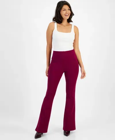 Inc International Concepts Women's High-rise Ponte Flare-hem Pants, Created For Macy's In Rhodolite Garne