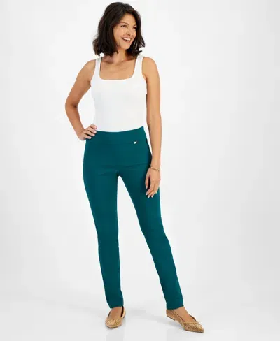 Inc International Concepts Women's Mid-rise Skinny Pants, Regular, Long & Short Lengths, Created For Macy's In Green Tourmalin