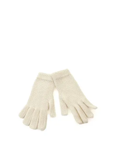 Inverni Honeycomb Pure Cashmere Glove In Cream