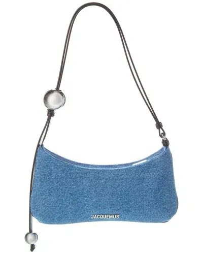 Jacquemus Le Bisou Perle Denim Shoulder Bag In Blue