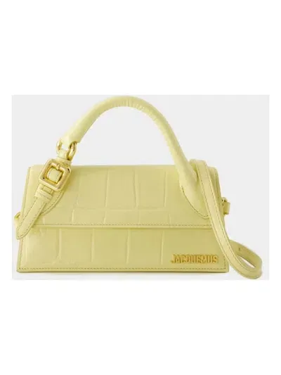 Jacquemus Le Chiquito Long Boucle Loop Handbag In Yellow